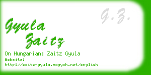 gyula zaitz business card